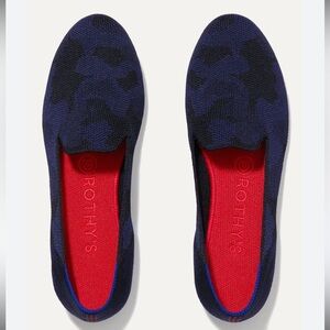 Worn Once Rothy’s “THE LOAFER”  Midnight Camo Knit Ballet‎ Flats Blue Black Sz 7